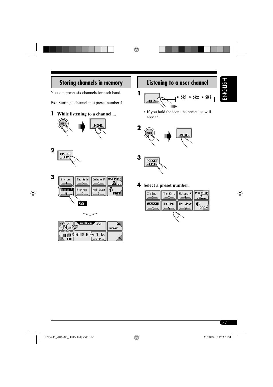 Listening to a user channel | JVC KD-AR5500 User Manual | Page 37 / 147