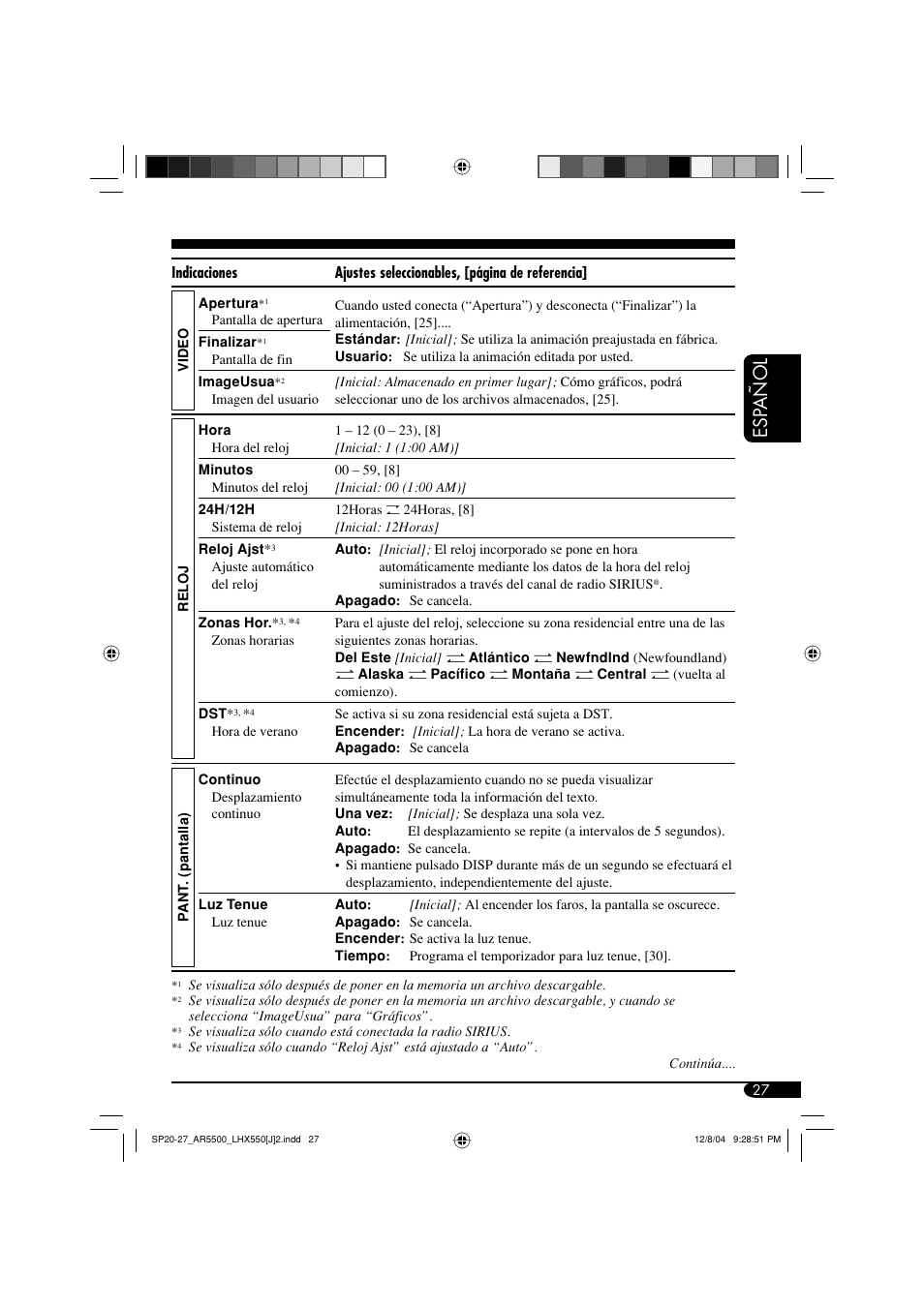 Esp añol | JVC KD-AR5500 User Manual | Page 75 / 147