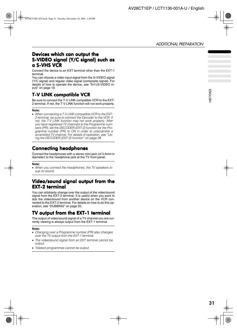 JVC T-V Link AV28CT1EP User Manual | Page 32 / 72