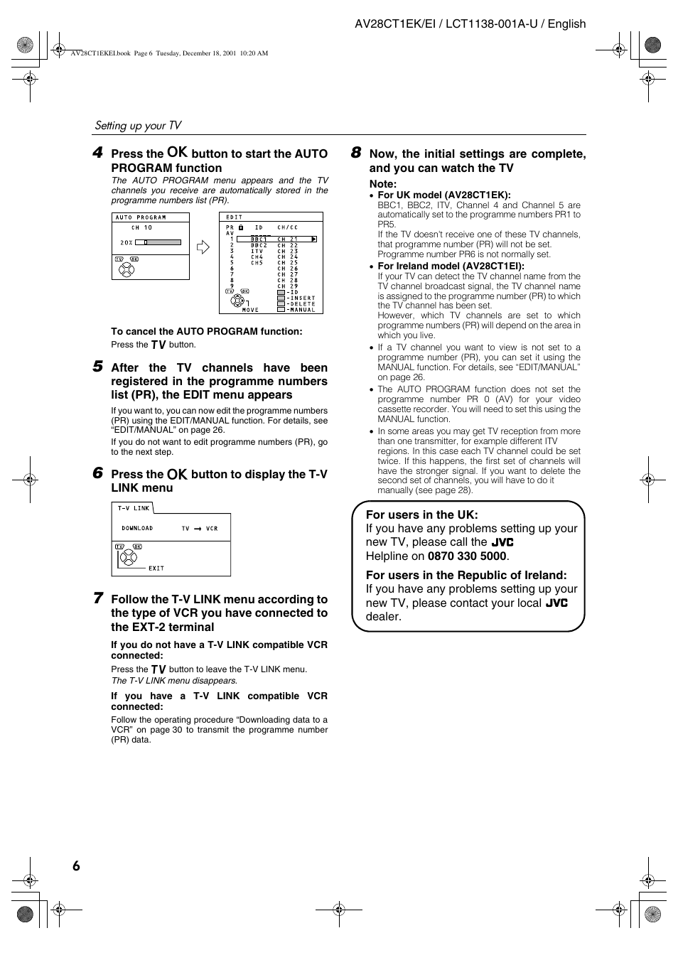 JVC T-V Link AV28CT1EP User Manual | Page 43 / 72