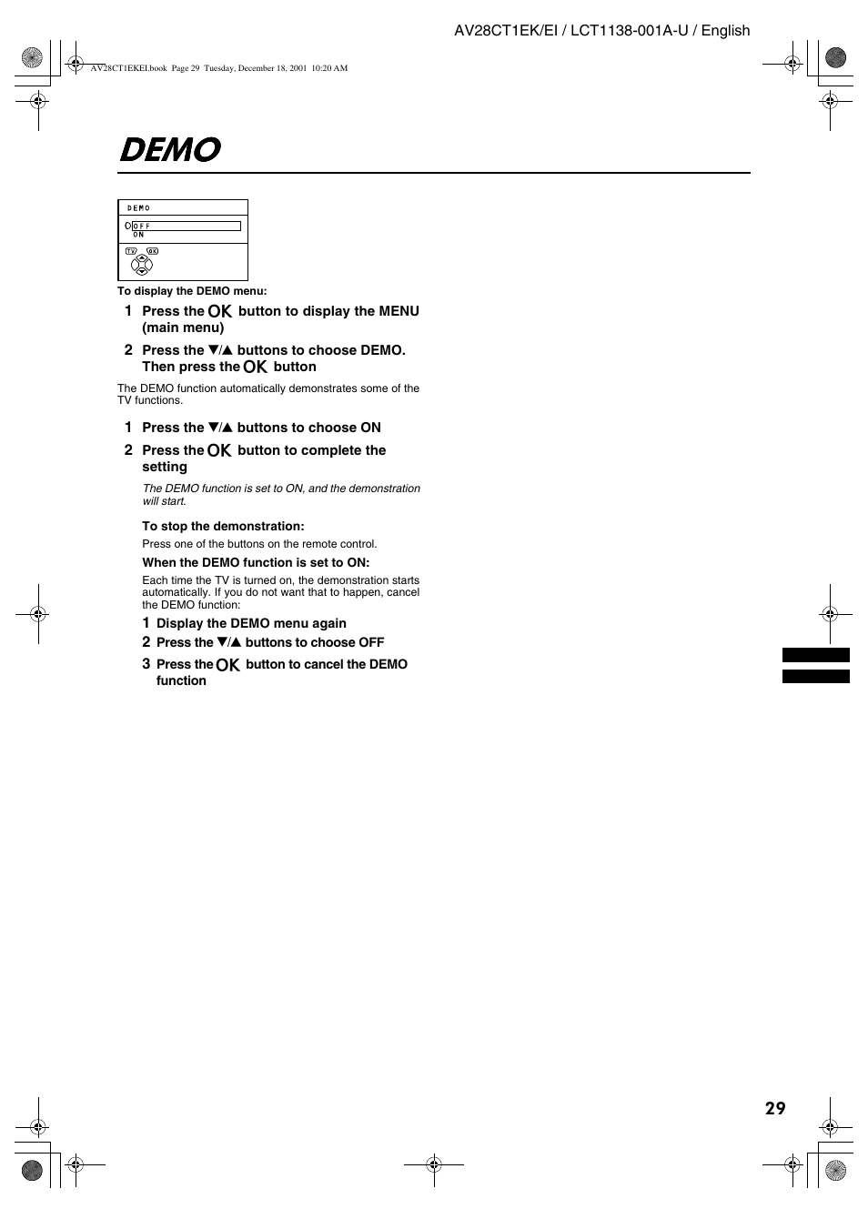 Demo | JVC T-V Link AV28CT1EP User Manual | Page 66 / 72