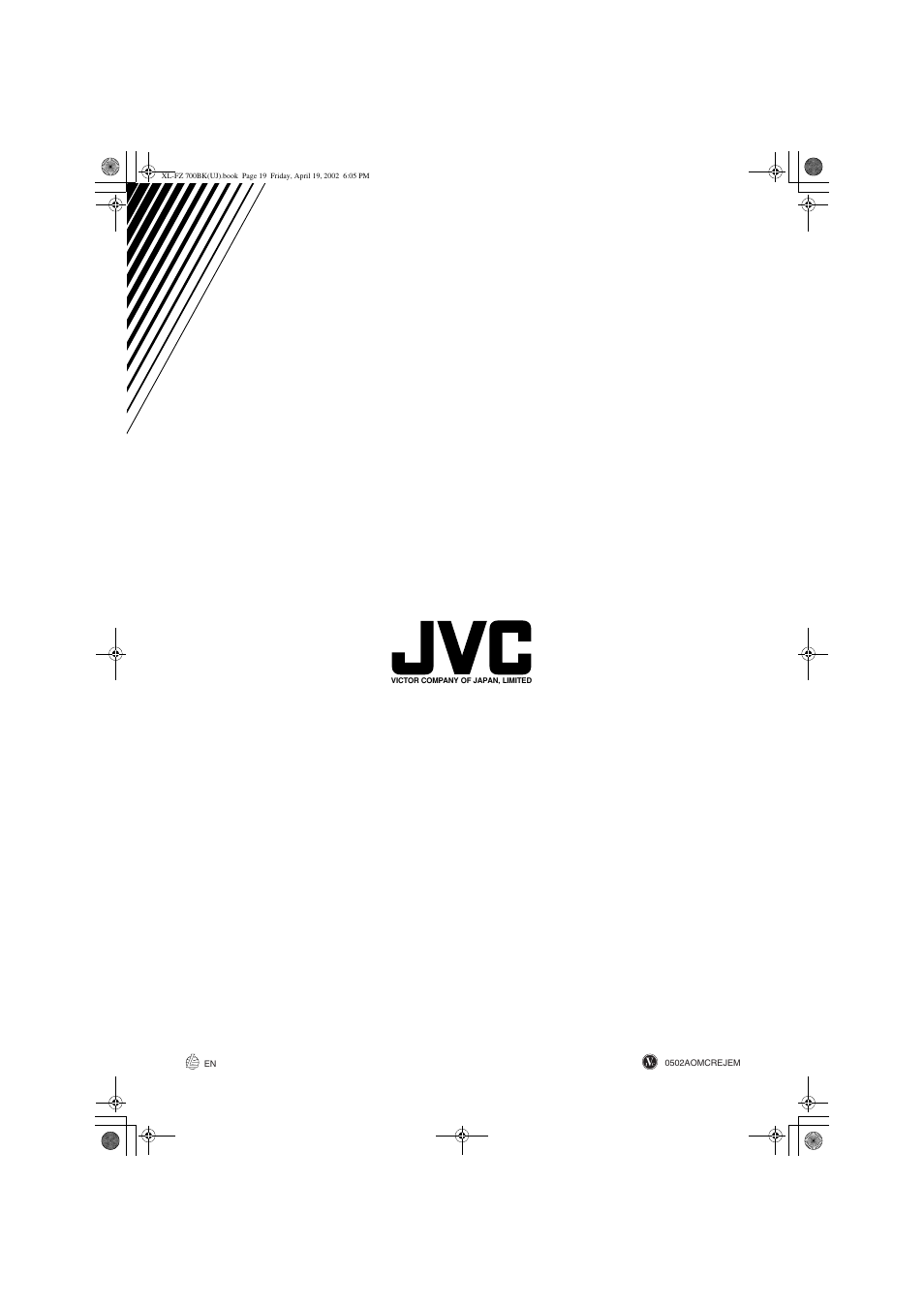 Back cover | JVC XL-FZ700BK User Manual | Page 18 / 18