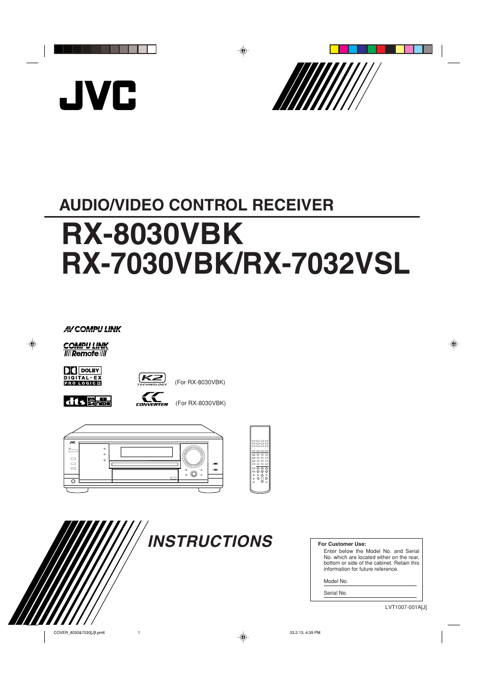 JVC RX-7030VBK User Manual | 114 pages