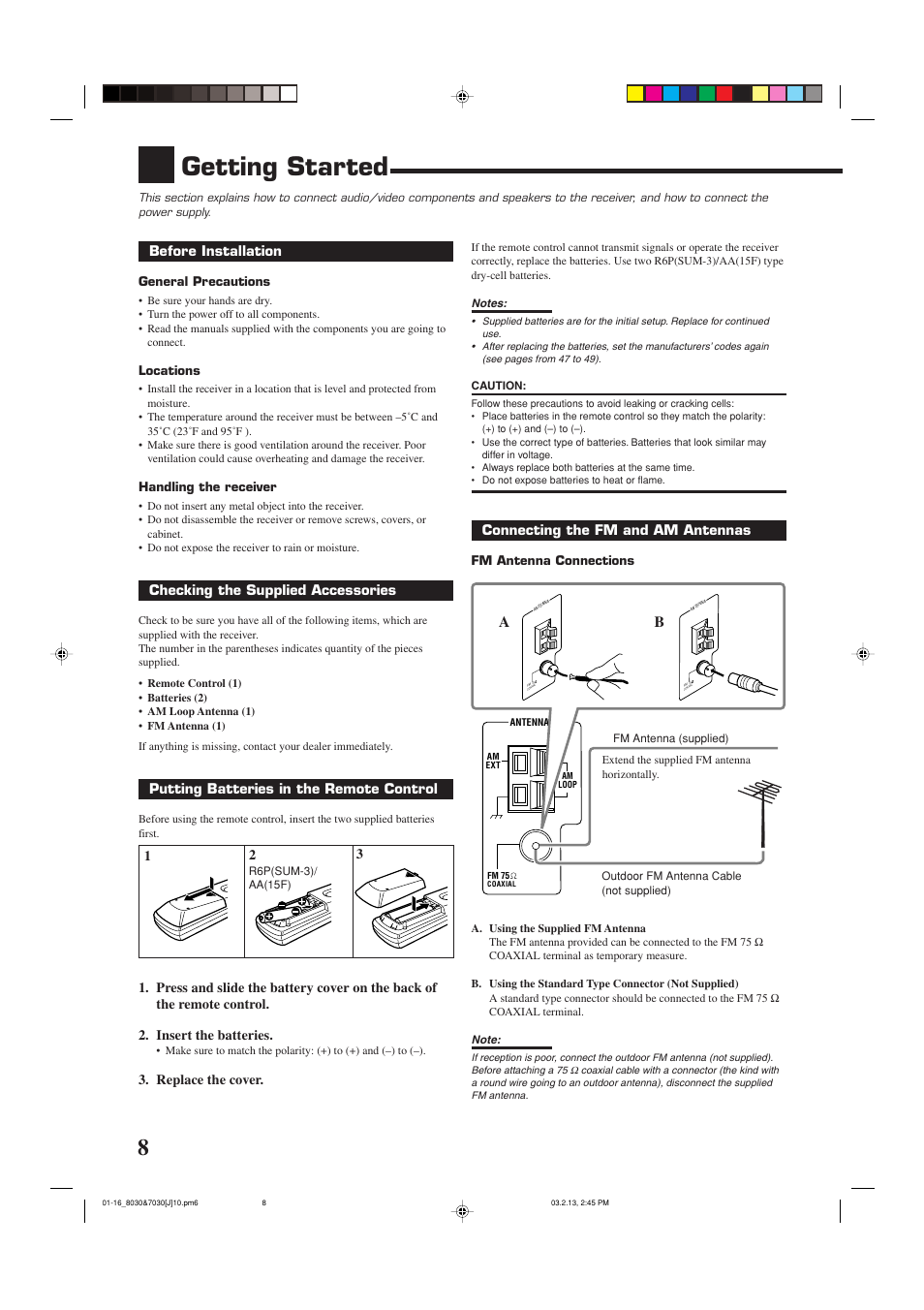 Getting started | JVC RX-7030VBK User Manual | Page 10 / 114