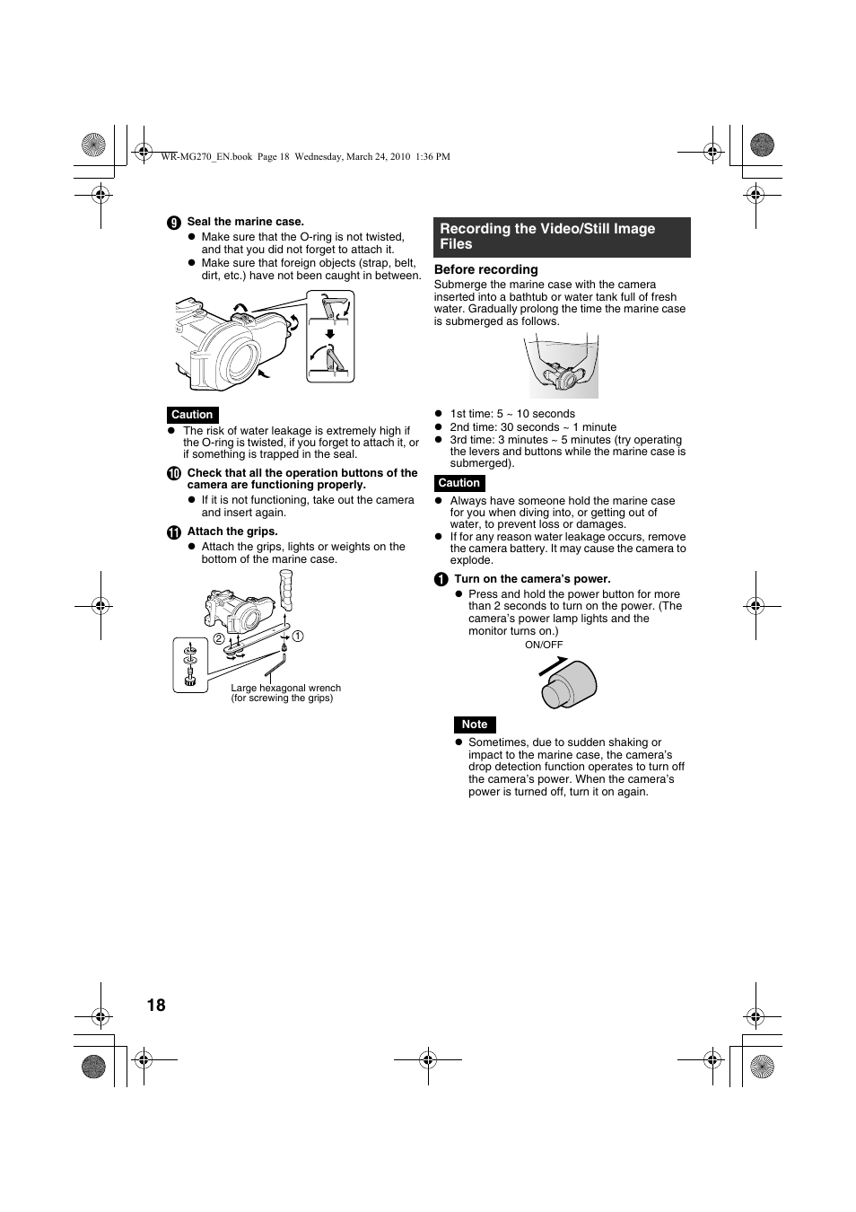 Recording the video/still image files, A pg. 18, 19 | JVC WR-MG270 User Manual | Page 8 / 18