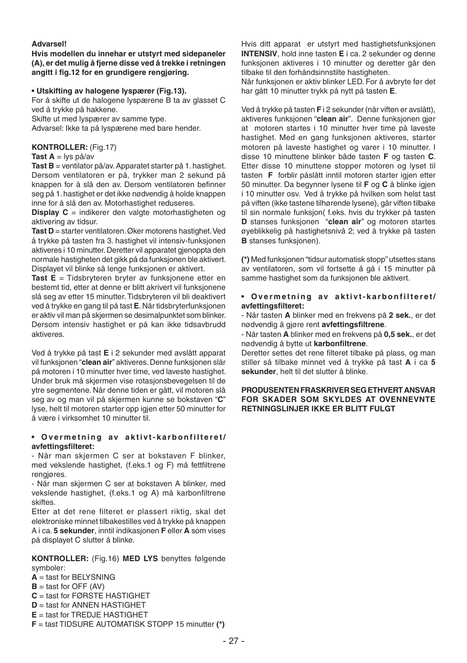 DeLonghi KT-T60XB User Manual | Page 27 / 44