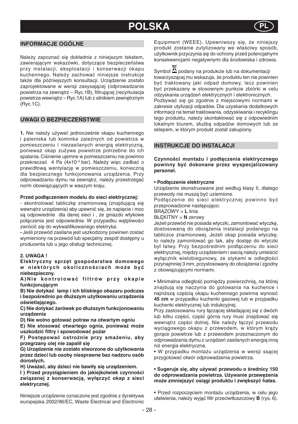 Polska | DeLonghi KT-T60XB User Manual | Page 28 / 44
