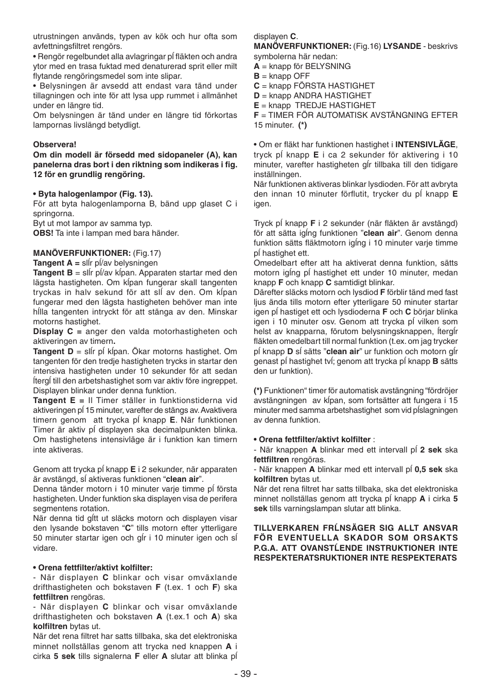 DeLonghi KT-T60XB User Manual | Page 39 / 44