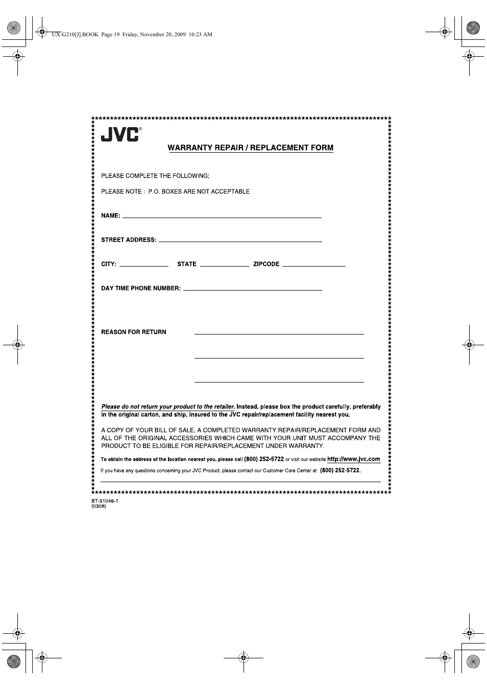 JVC CA-UXG210 User Manual | Page 23 / 24