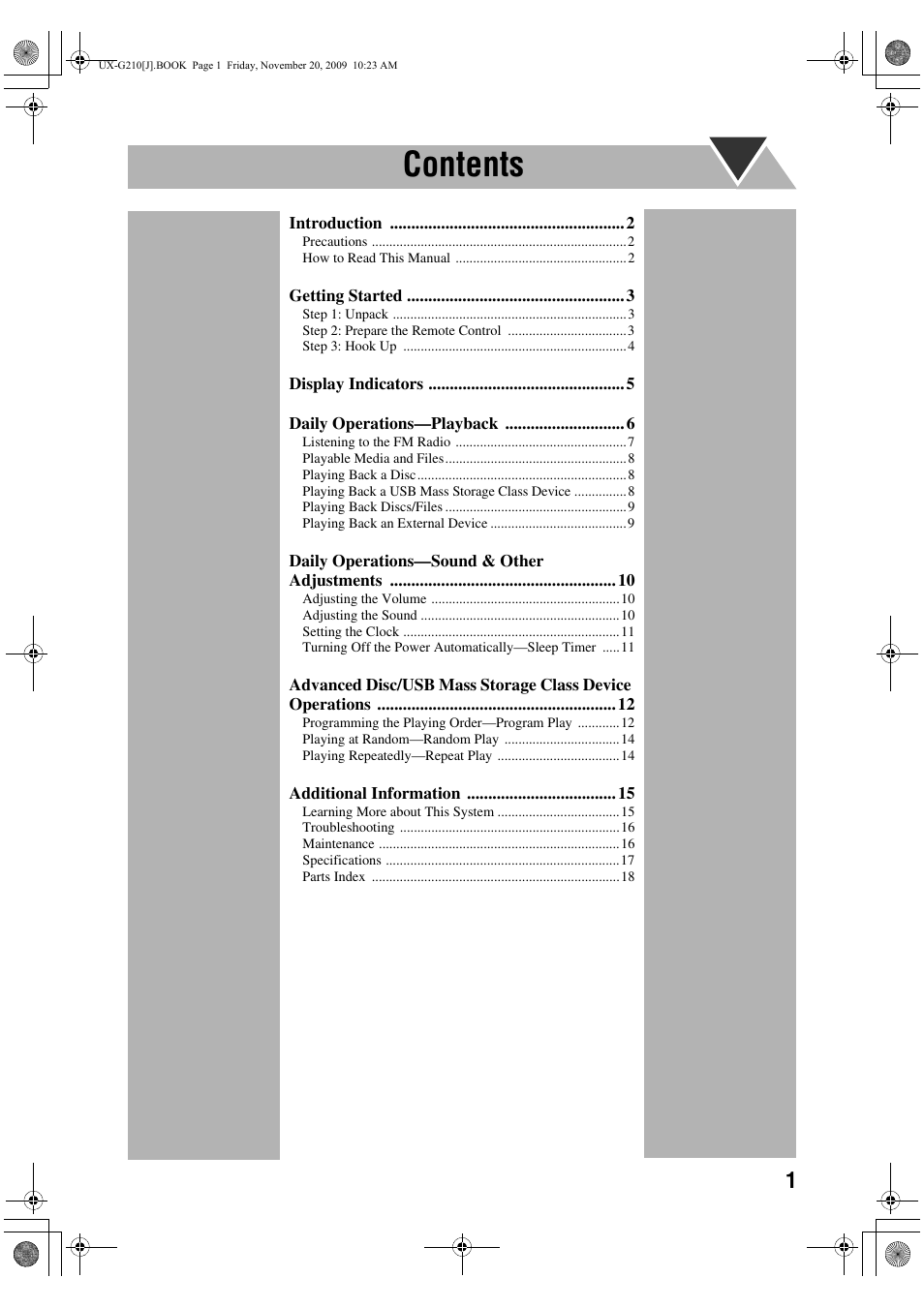 JVC CA-UXG210 User Manual | Page 5 / 24