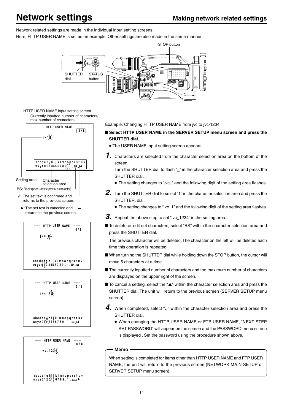 Making network related settings, Network settings | JVC KA-DV5000 User Manual | Page 14 / 52