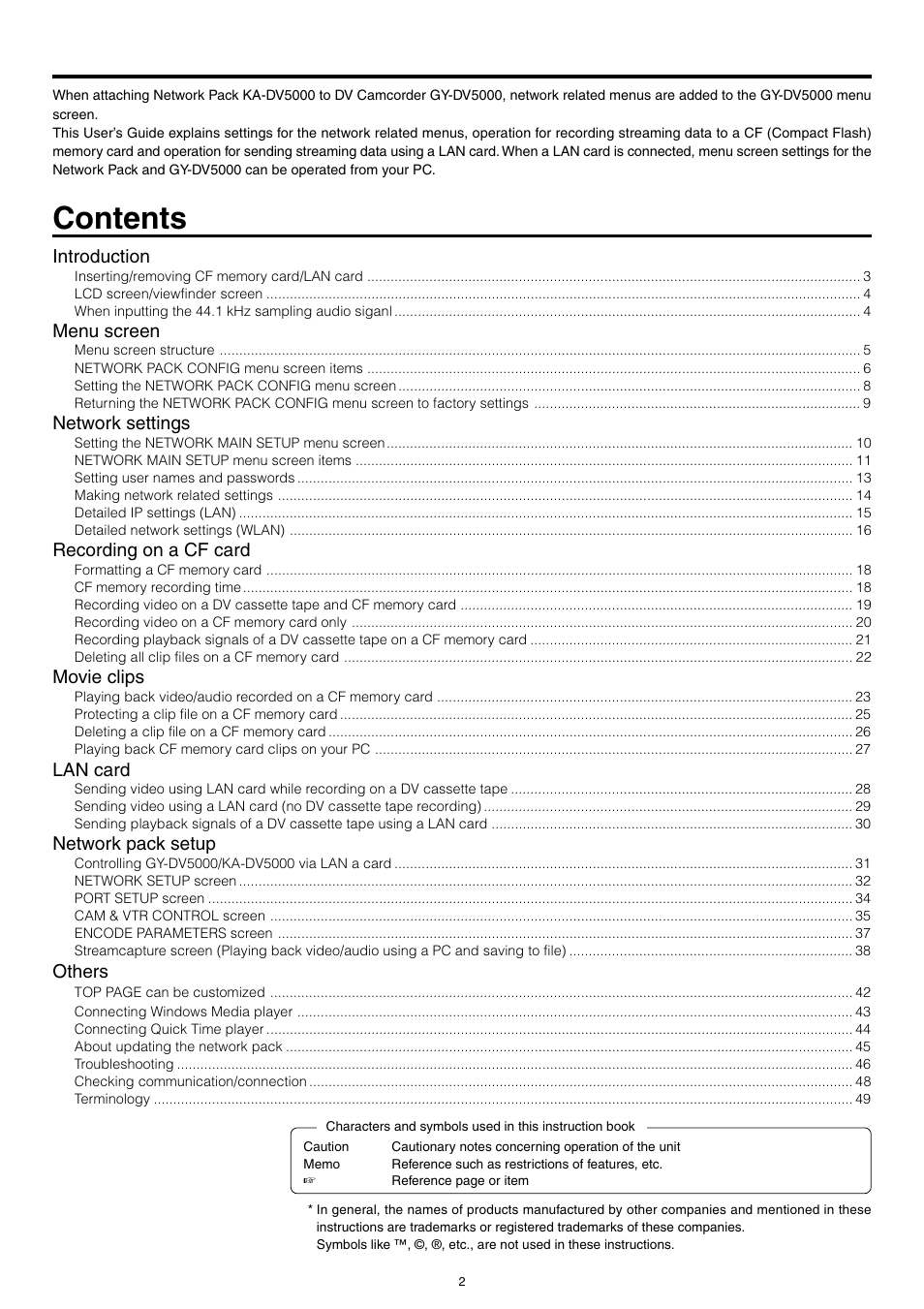 JVC KA-DV5000 User Manual | Page 2 / 52