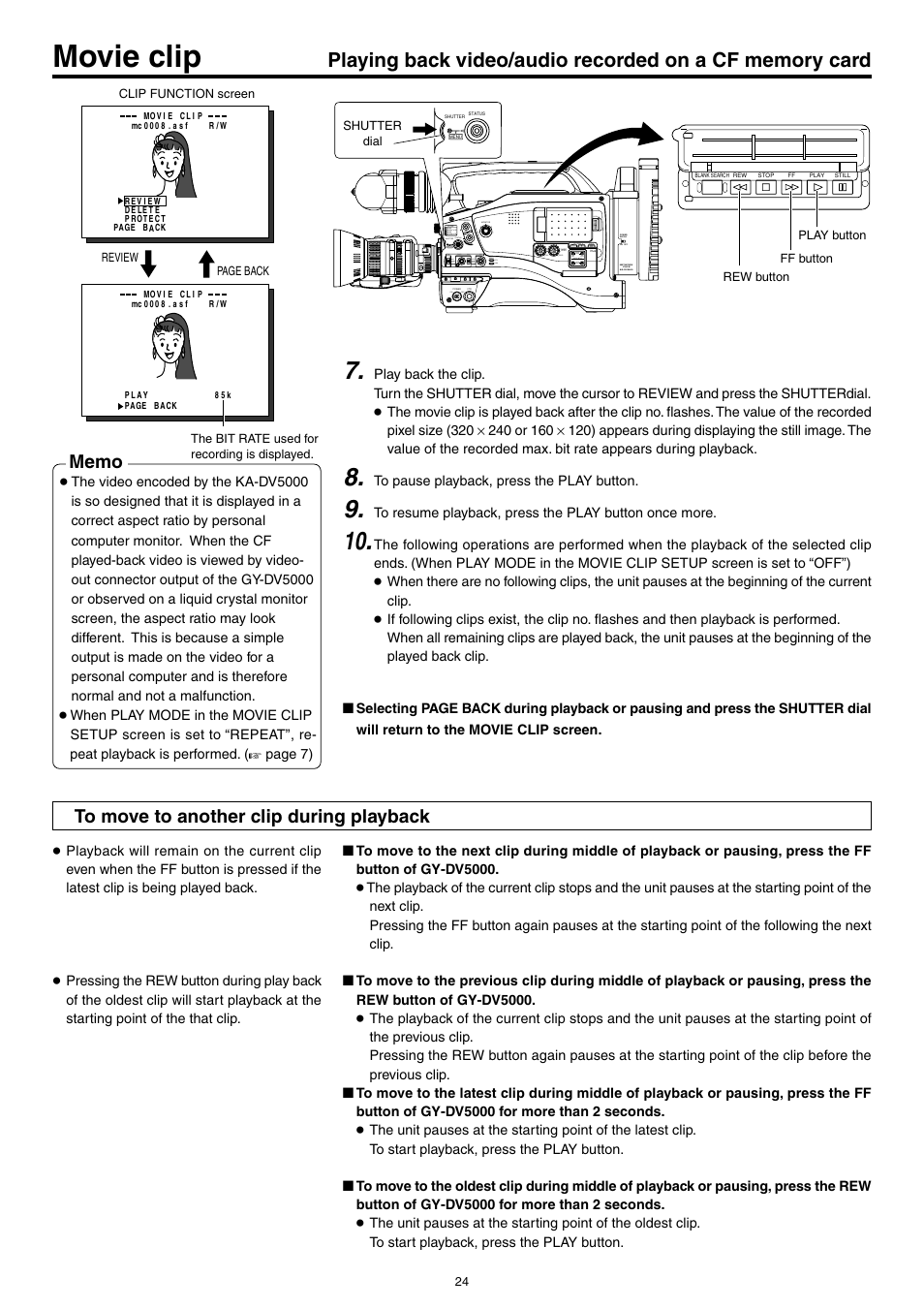 Movie clip | JVC KA-DV5000 User Manual | Page 24 / 52