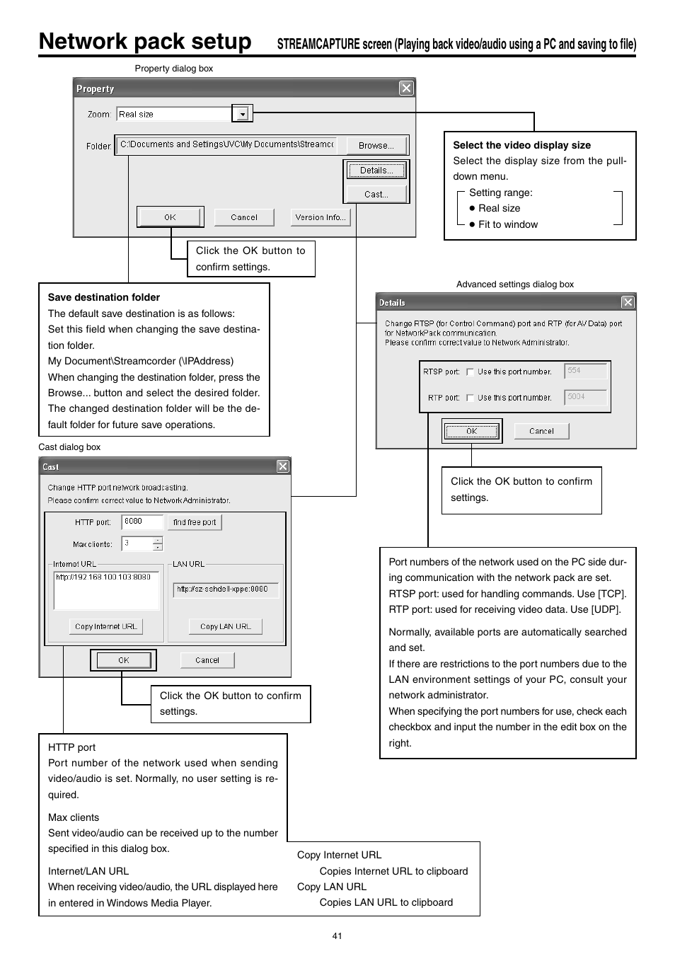 Network pack setup | JVC KA-DV5000 User Manual | Page 41 / 52