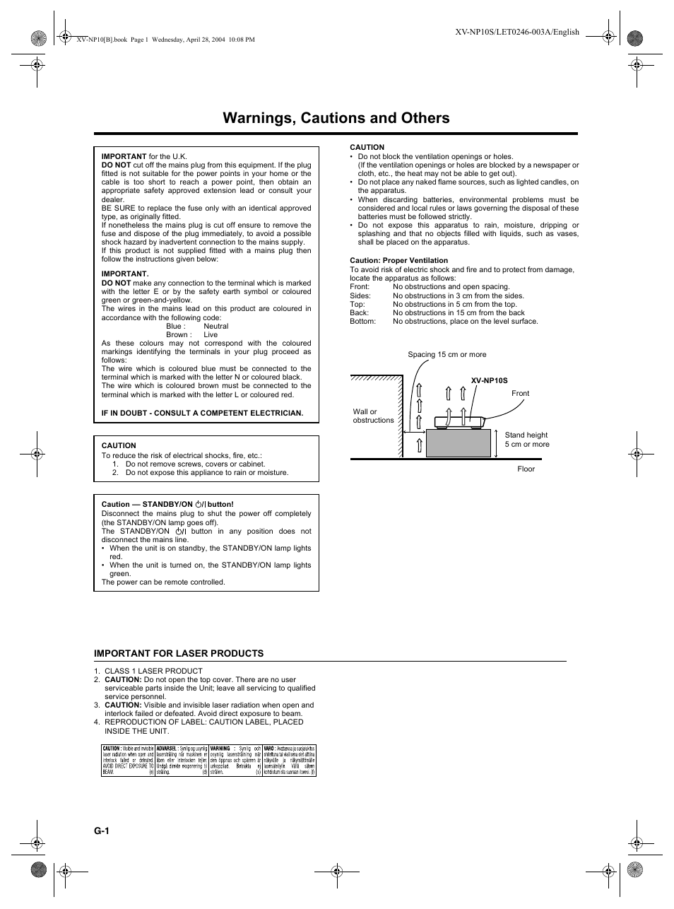 Warnings, cautions and others | JVC XV-NP10S User Manual | Page 2 / 42