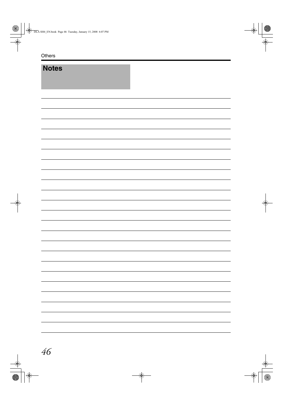 Notes | JVC DLA-SH4KNL User Manual | Page 46 / 100