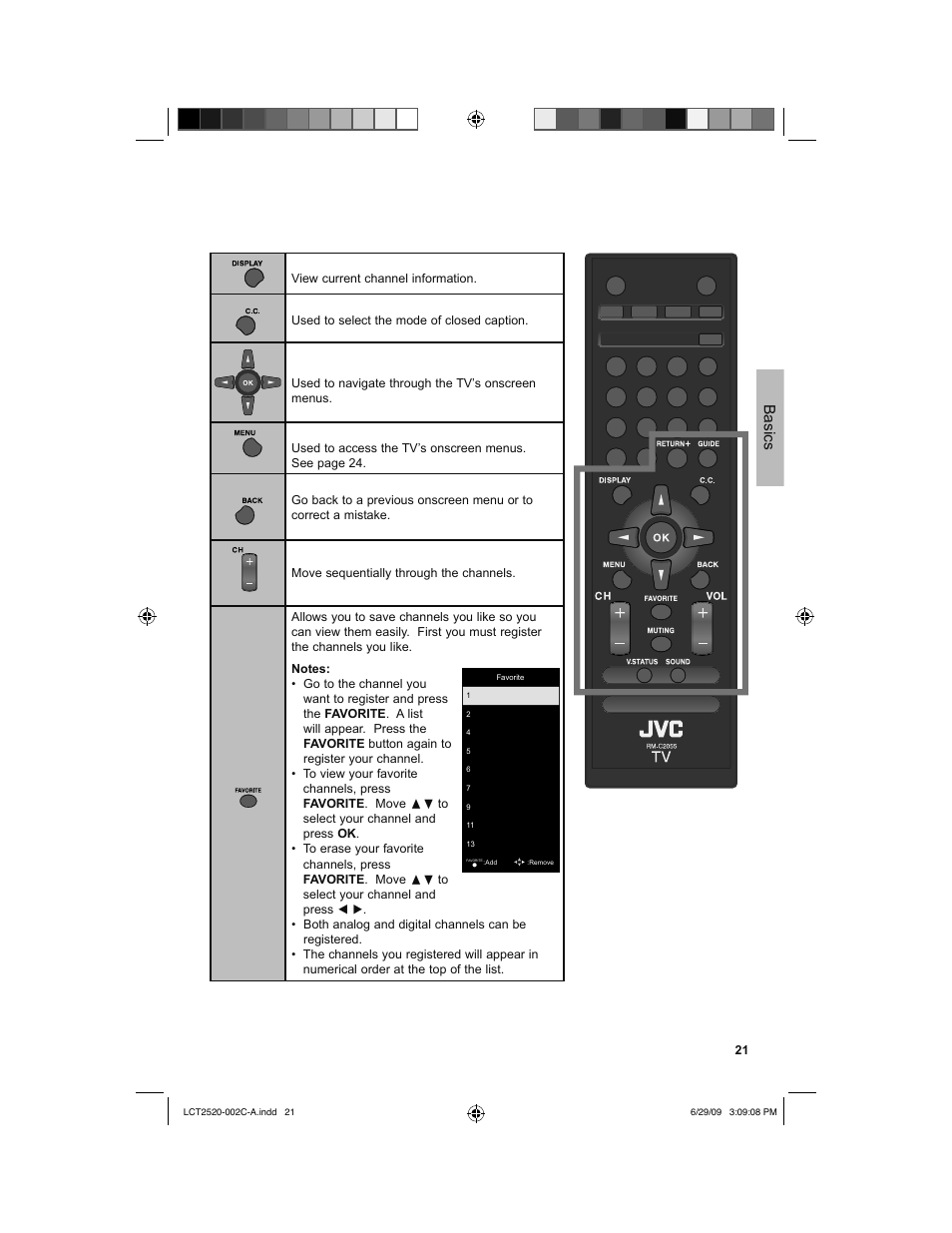 Basics | JVC 0709TMH-II-IM User Manual | Page 21 / 56