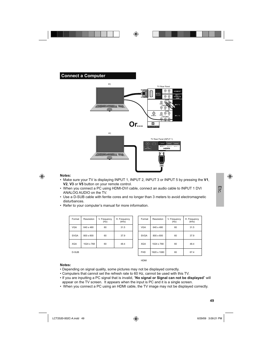 Connect a computer | JVC 0709TMH-II-IM User Manual | Page 49 / 56
