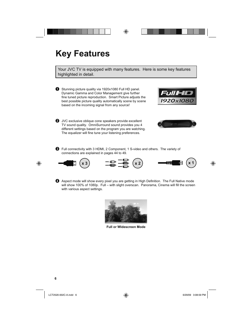 Key features | JVC 0709TMH-II-IM User Manual | Page 6 / 56