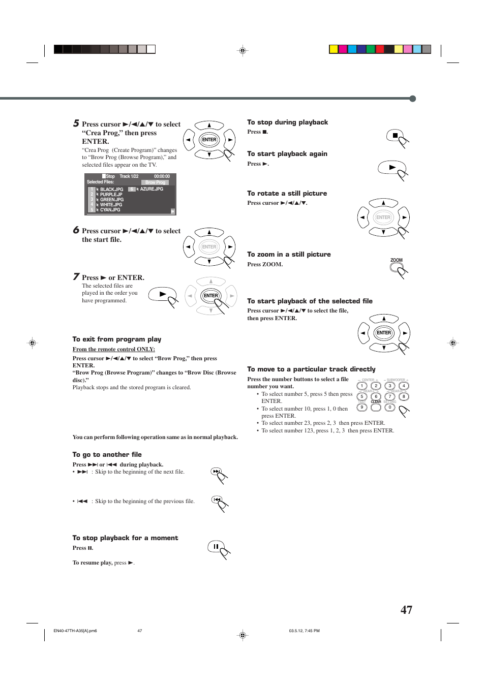 Press 3 or enter | JVC TH-A35 User Manual | Page 49 / 63