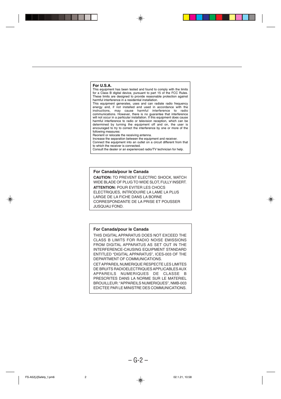 JVC FS-A52 User Manual | Page 3 / 42