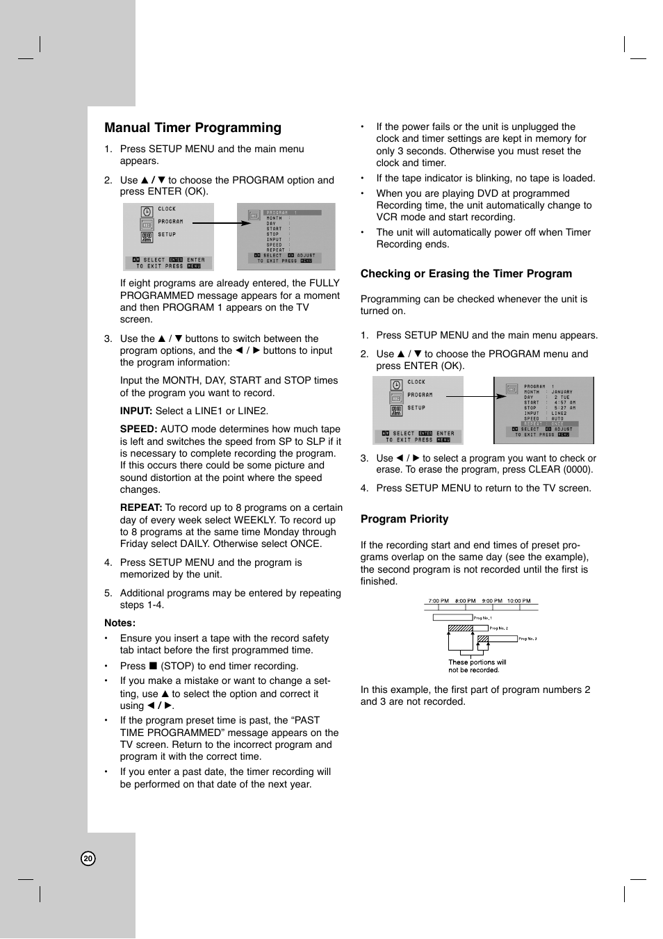 Manual timer programming | JVC HR-XVC11BJ User Manual | Page 20 / 36