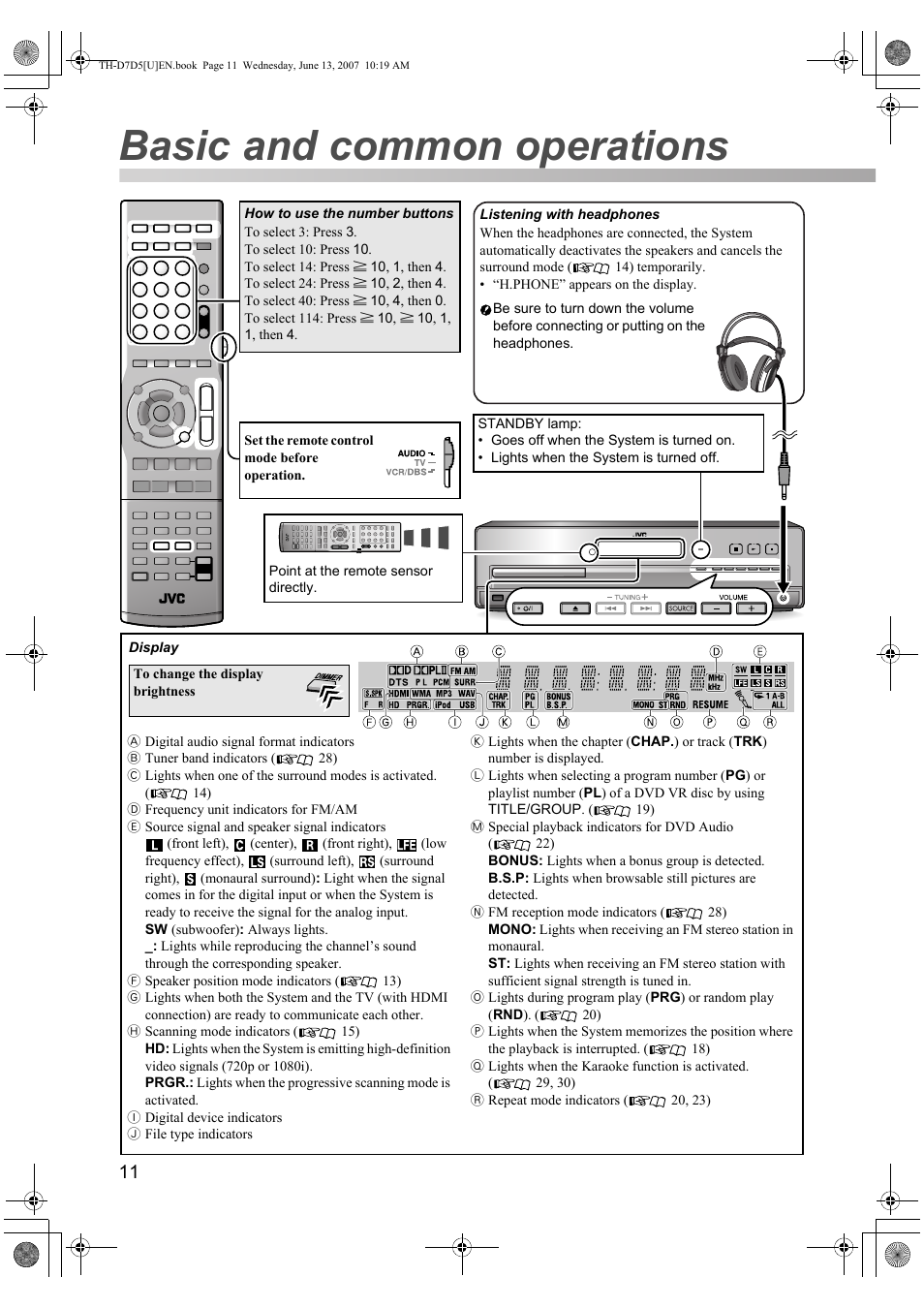 Basic and common operations | JVC TH-D5 Series User Manual | Page 14 / 40