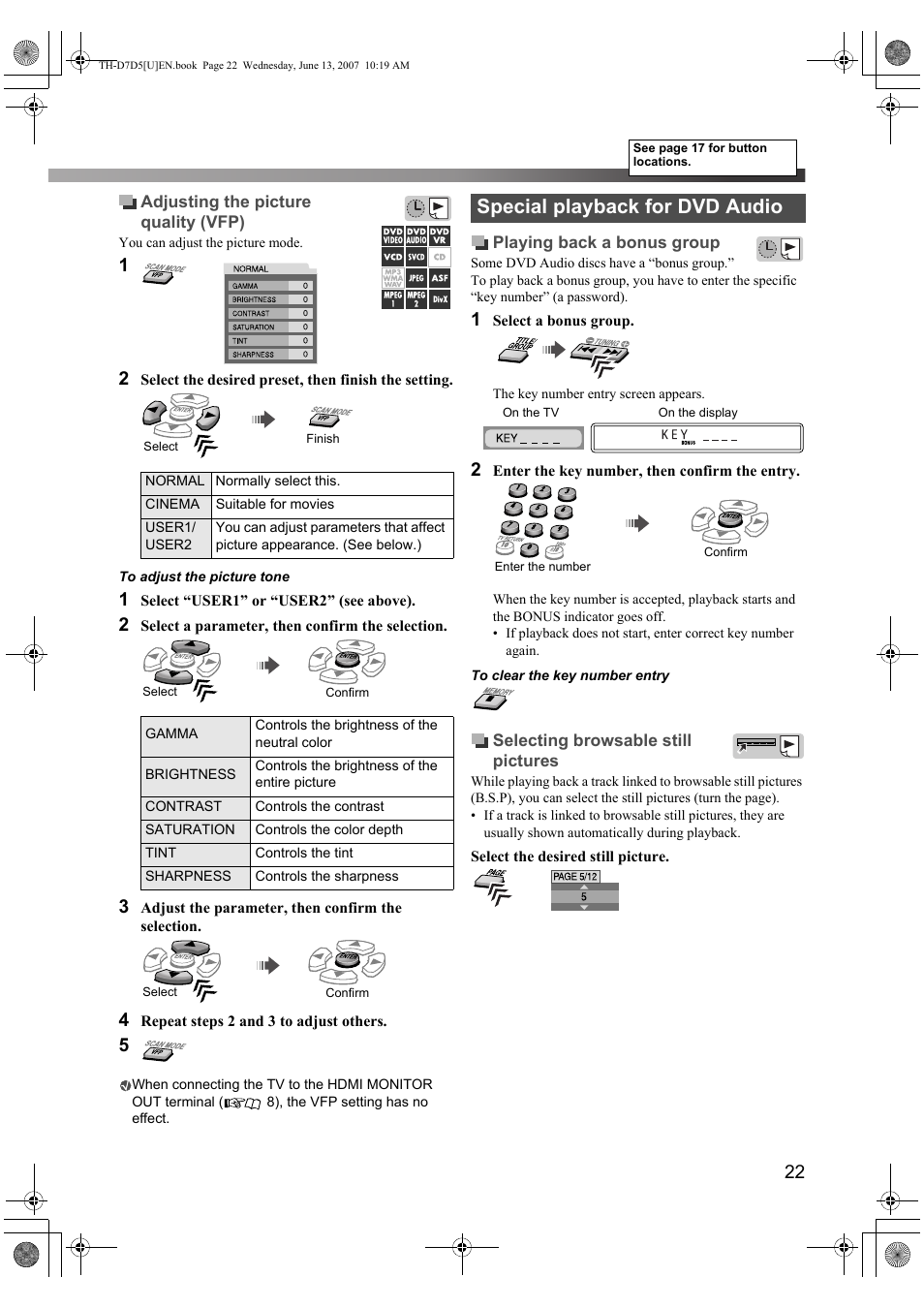 Special playback for dvd audio | JVC TH-D5 Series User Manual | Page 25 / 40