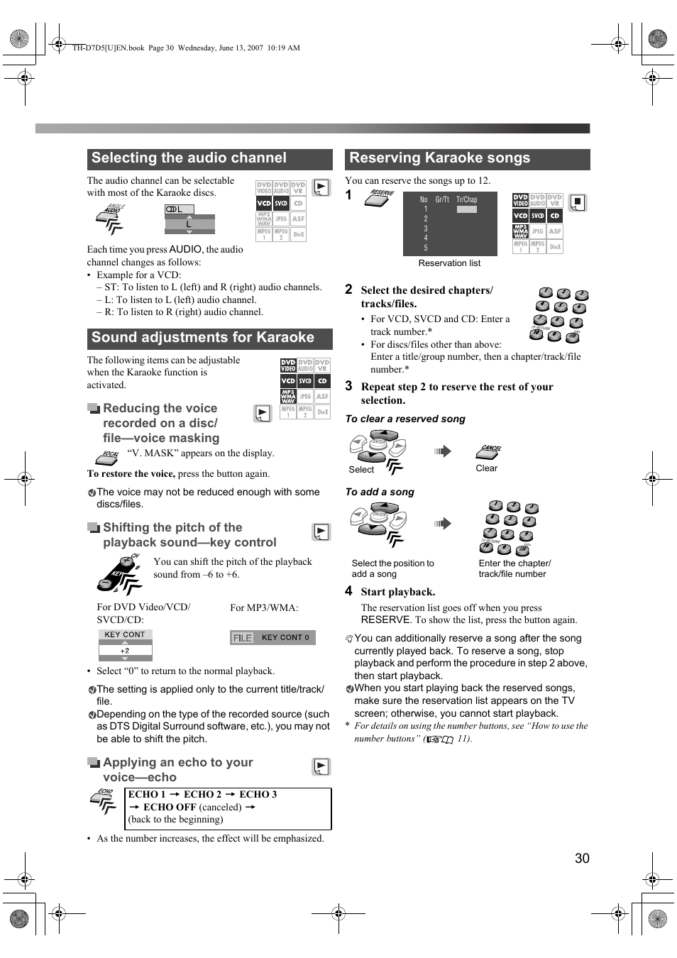 Reserving karaoke songs | JVC TH-D5 Series User Manual | Page 33 / 40