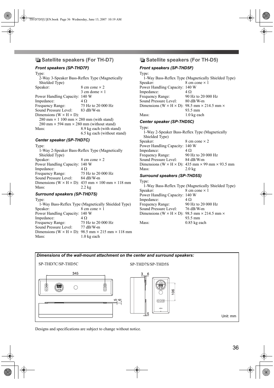 JVC TH-D5 Series User Manual | Page 39 / 40