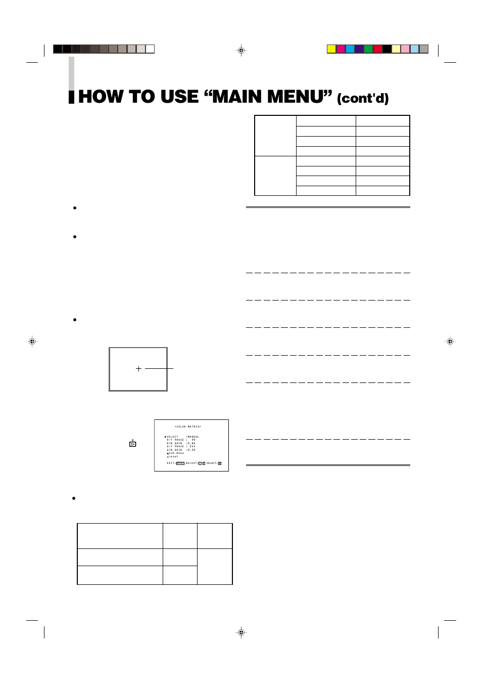 How to use “main menu, Cont'd) | JVC DT-V1900CG User Manual | Page 14 / 28