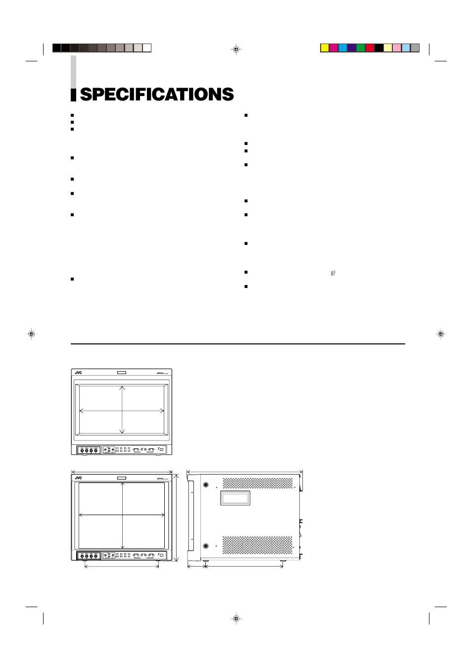 Specifications | JVC DT-V1900CG User Manual | Page 25 / 28