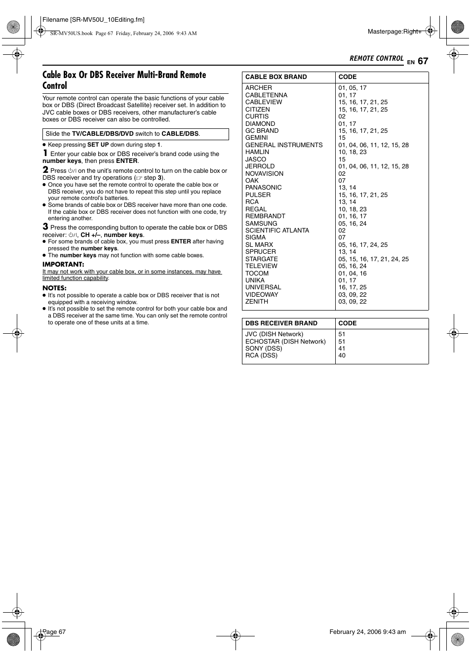 JVC SR-MV50U User Manual | Page 67 / 92