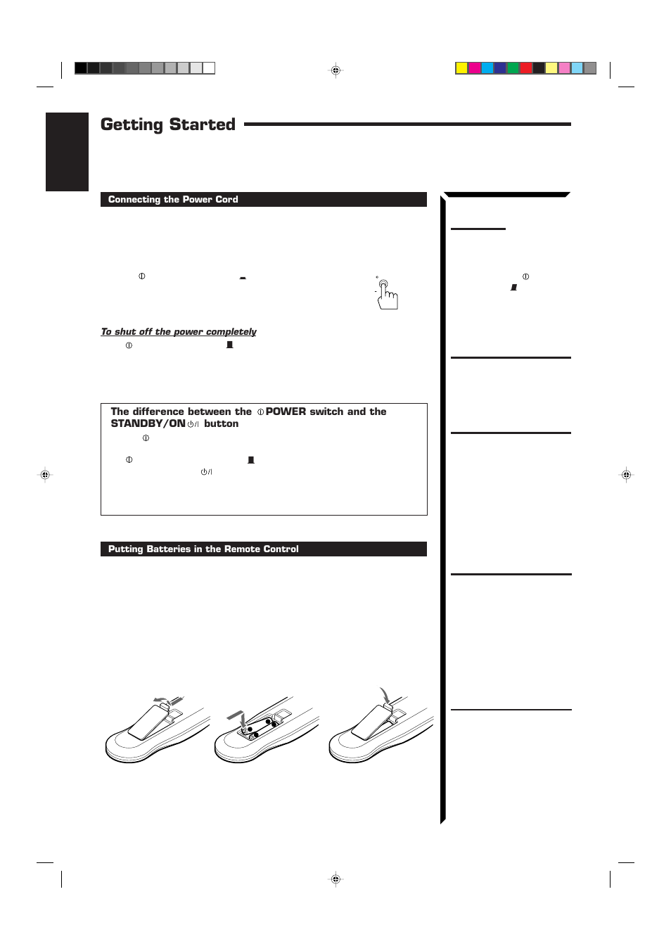 Getting started | JVC RX-884RBK User Manual | Page 18 / 82