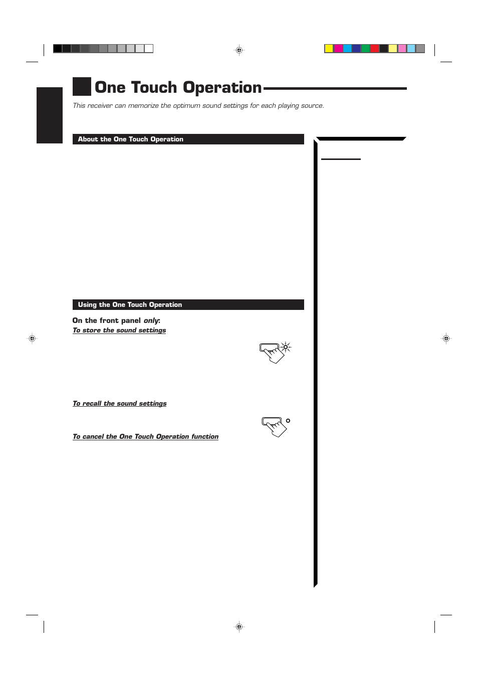 One touch operation | JVC RX-884RBK User Manual | Page 28 / 82