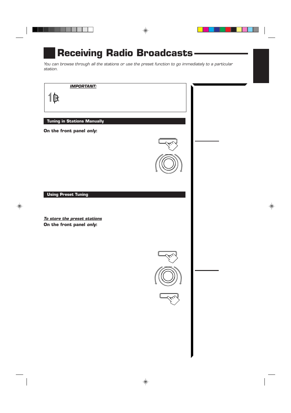 Receiving radio broadcasts | JVC RX-884RBK User Manual | Page 29 / 82