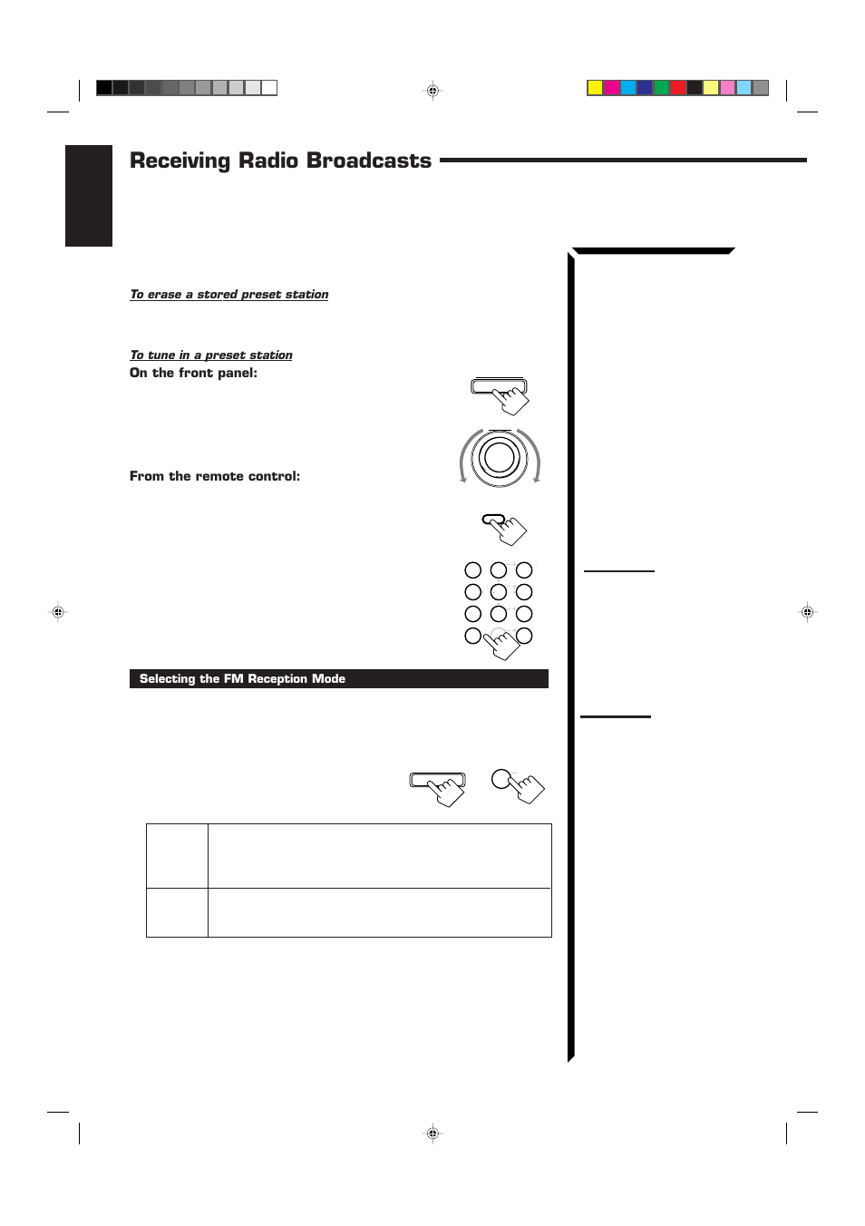 Receiving radio broadcasts, English | JVC RX-884RBK User Manual | Page 30 / 82