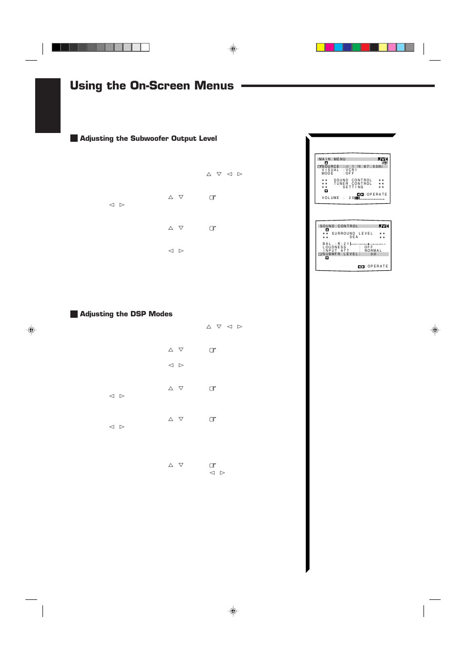 Using the on-screen menus | JVC RX-884RBK User Manual | Page 54 / 82