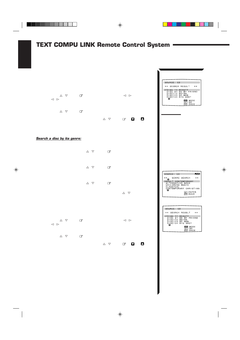 Text compu link remote control system | JVC RX-884RBK User Manual | Page 64 / 82