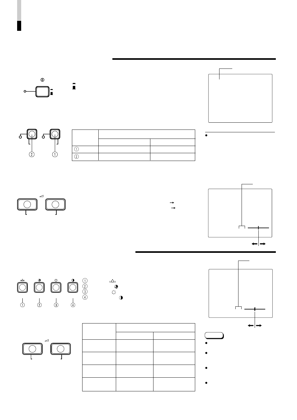 How to handle basic operations, Basic operation picture adjustment, Press the power switch to turn on the power | Press the input select button to choose input, Adjust with the volume/select buttons | JVC TM-A140PN-A User Manual | Page 6 / 16