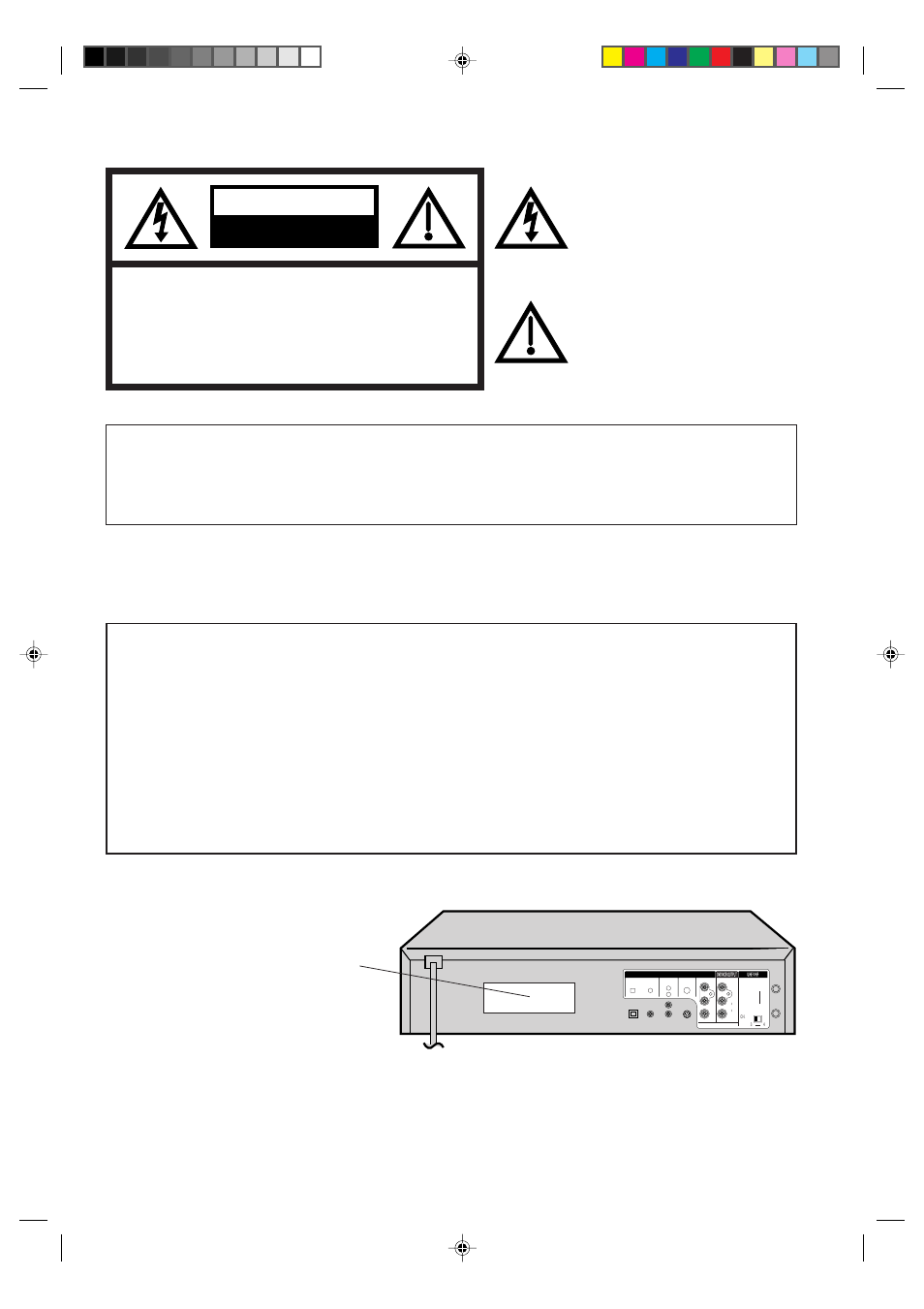 Location of the required marking, Caution, Risk of electric shock do not open | JVC HR-XVC1U User Manual | Page 2 / 60