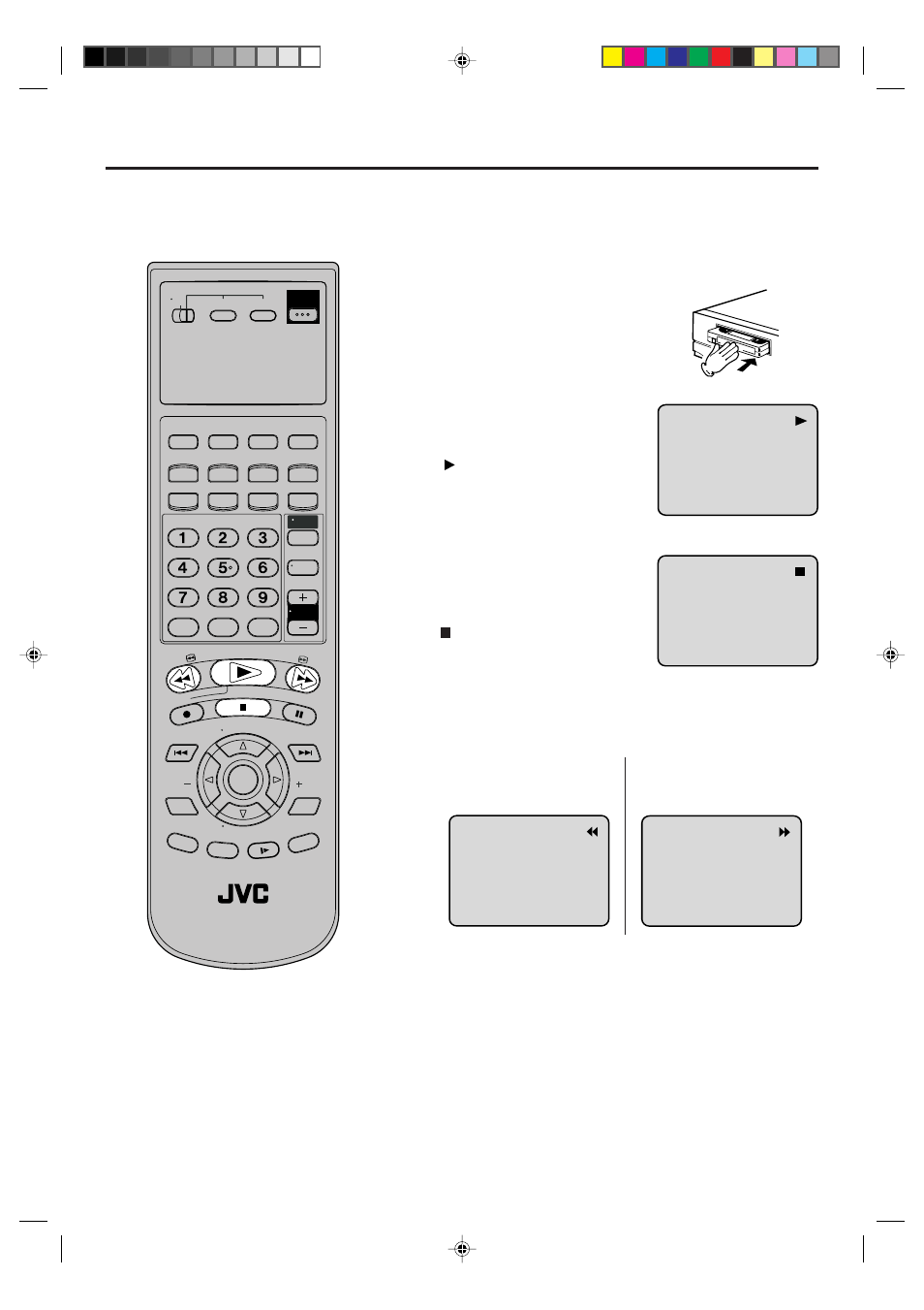 Cassette tape playback, 25 cassette tape playback, Forward/reverse picture search mode | Vcr/dvd/tv | JVC HR-XVC1U User Manual | Page 25 / 60