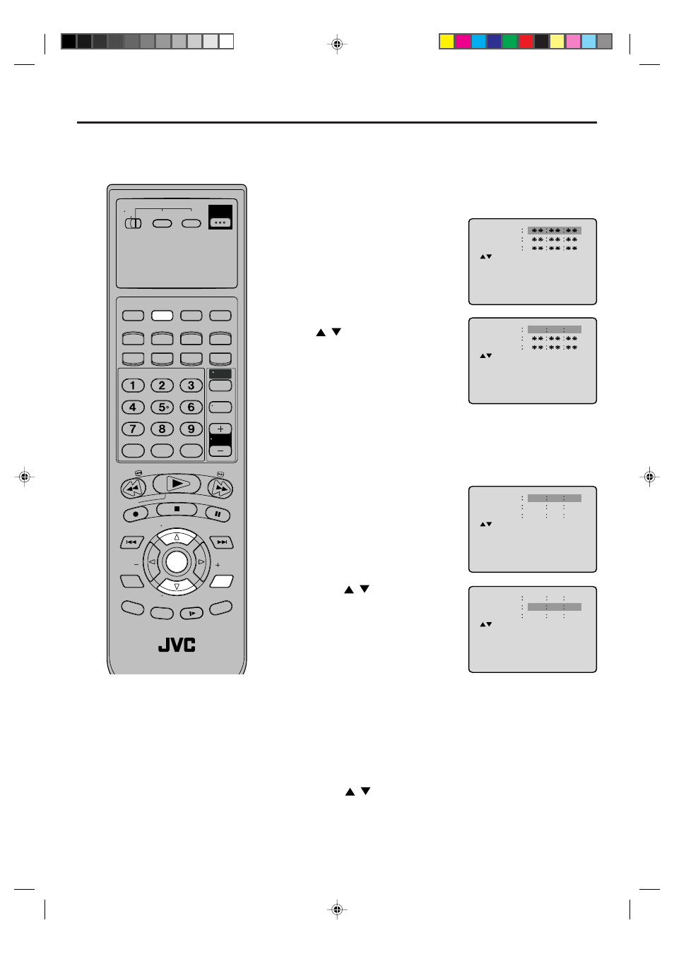 Marking desired scenes, 43 marking desired scenes, Marking the scenes | Returning to the scenes, Vcr/dvd/tv | JVC HR-XVC1U User Manual | Page 43 / 60