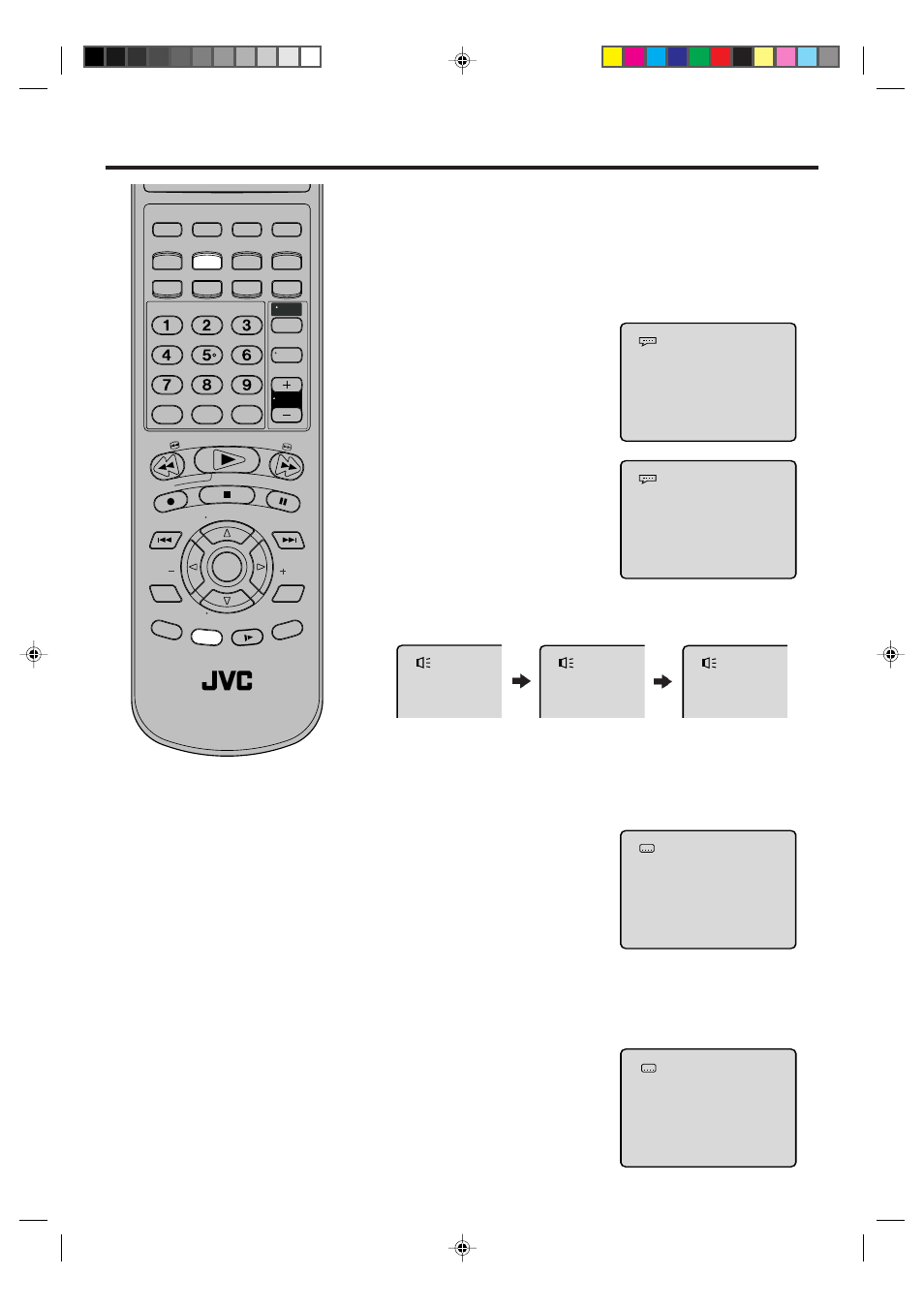 Changing soundtrack language / subtitles, 44 changing soundtrack language / subtitles, Changing soundtrack language | Turning the subtitles on and off, Changing the subtitle language, Vcr/dvd/tv | JVC HR-XVC1U User Manual | Page 44 / 60