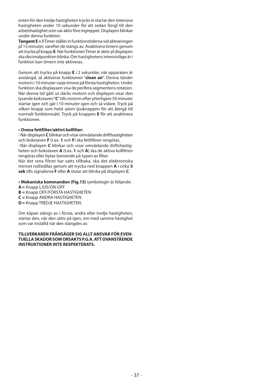 DeLonghi KCX-B60X User Manual | Page 37 / 40