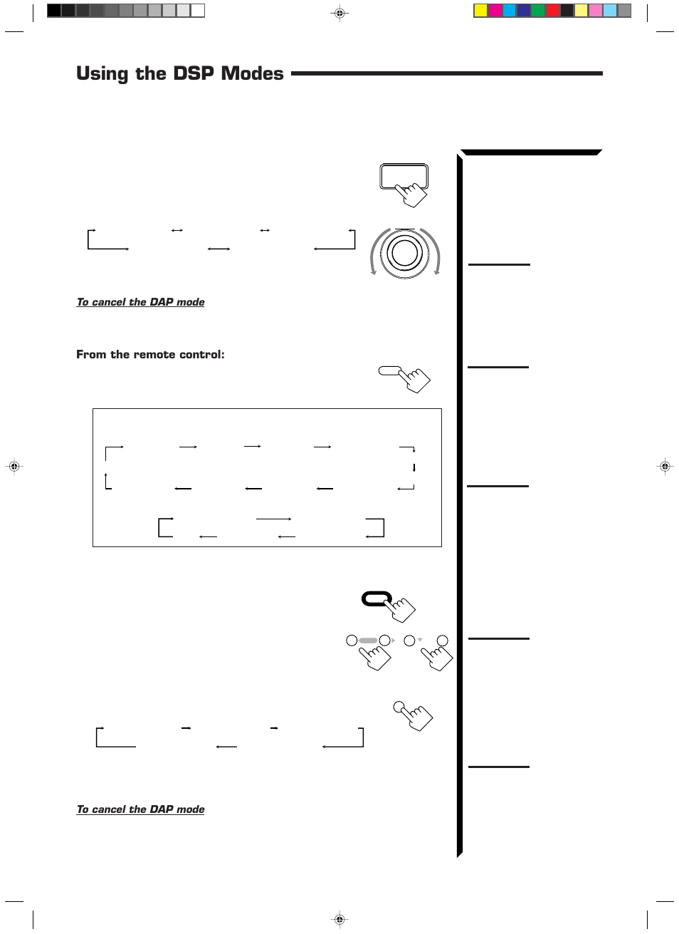 Using the dsp modes | JVC RX-1024VBK User Manual | Page 36 / 76