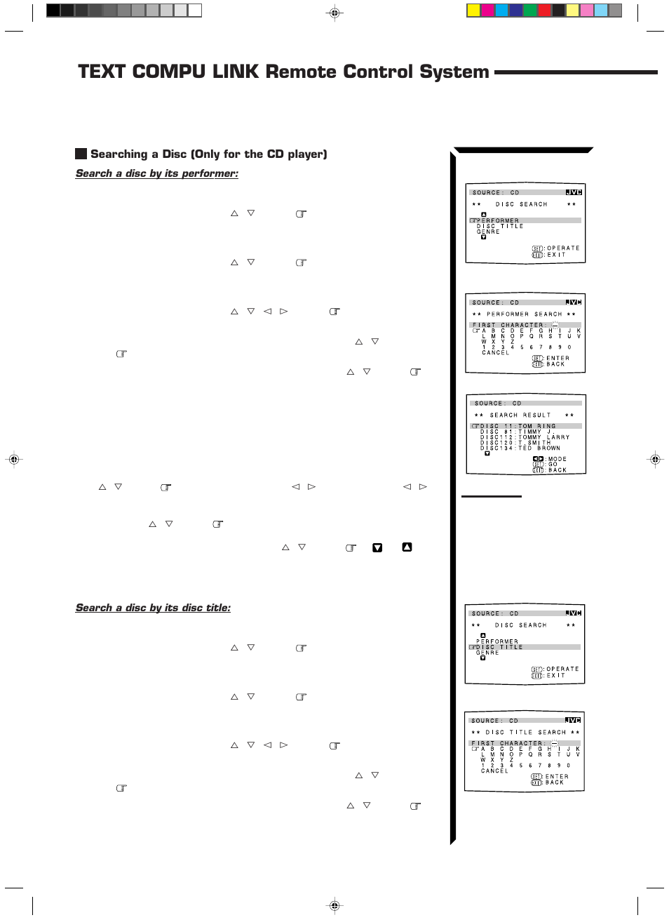 Text compu link remote control system | JVC RX-1024VBK User Manual | Page 54 / 76