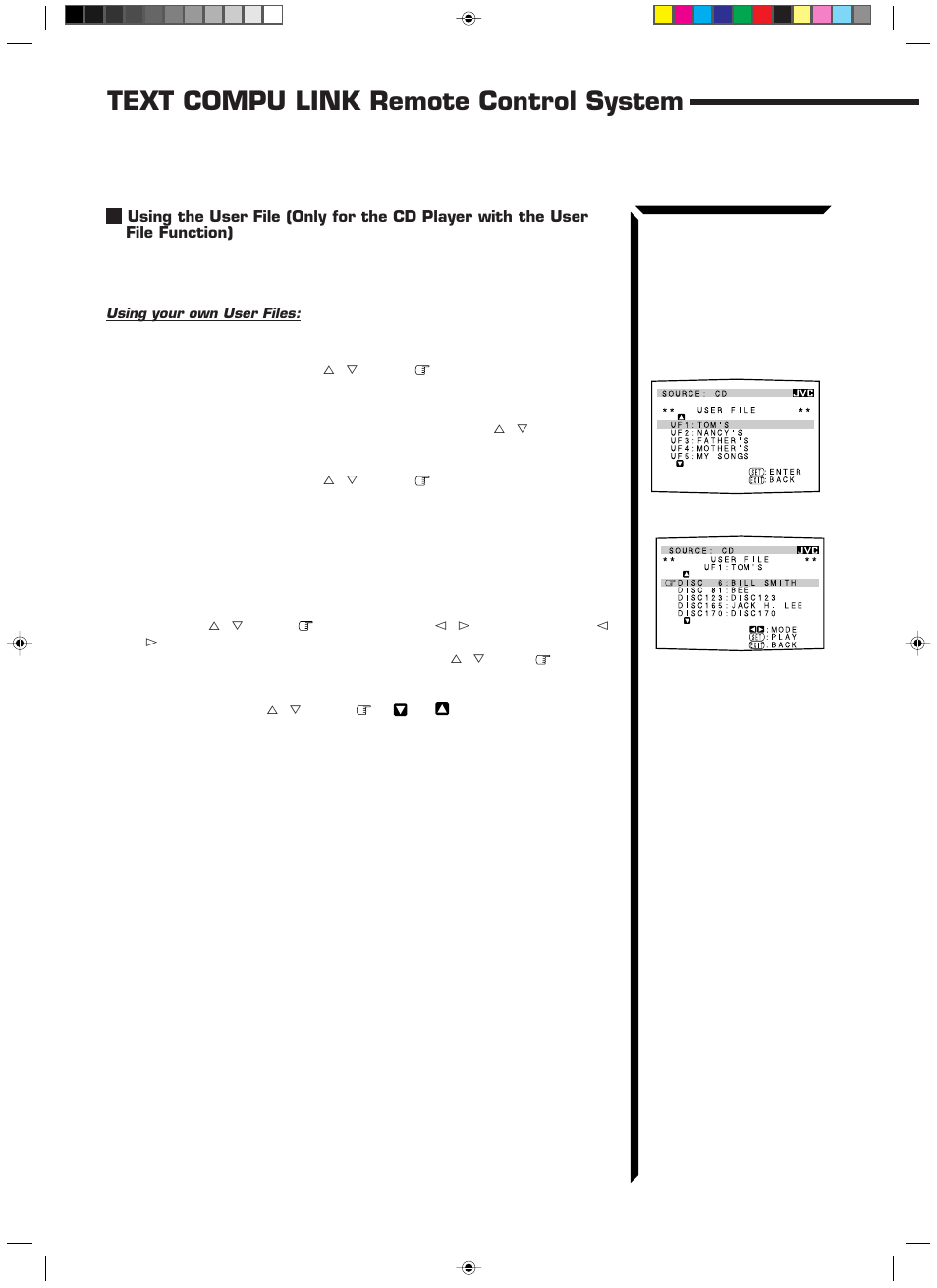 53 text compu link remote control system | JVC RX-1024VBK User Manual | Page 56 / 76