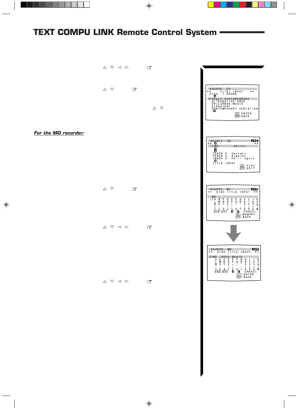 Text compu link remote control system | JVC RX-1024VBK User Manual | Page 58 / 76