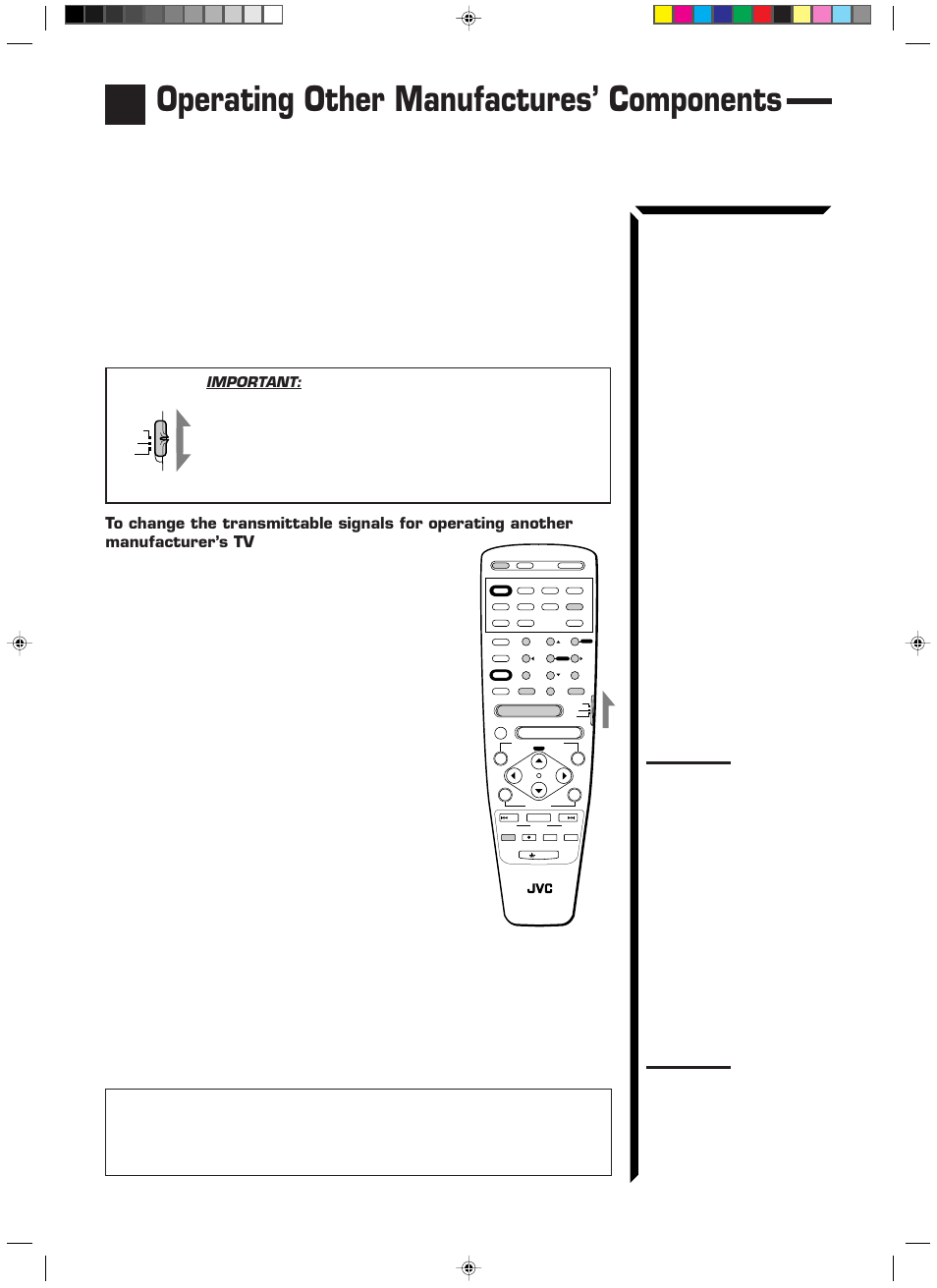 Operating other manufactures’ components, Refer also to the manual supplied with your tv | JVC RX-1024VBK User Manual | Page 65 / 76